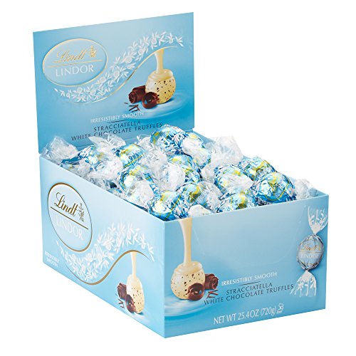 Lindt LINDOR Stracciatella White Chocolate Truffles, 60 Count Box