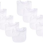 Neat Solutions 10 Pack Solid Knit Terry Feeder Bib Set, White