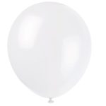 12″ Latex White Balloons, 10ct