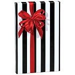 Trendy Brand New Black & White Stripes Wrap Wrapping Paper Roll 16 Foot