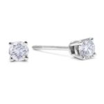 1/3 cttw 14k White Gold Round Diamond Stud Earrings (AGS Certified I-J, I2-I3)