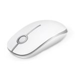 Jelly Comb 2.4G Slim Wireless Mouse with Nano Receiver – White and silver