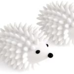 Kikkerland Hedgehog Dryer Balls, Reusable, White, Set of 2