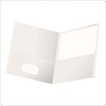 Oxford Twin Pocket Folders, Letter Size, White, 25 per Box (57504EE)