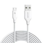 Anker PowerLine Micro USB (10ft) – Charging Cable, with Aramid Fiber and 5000+ Bend Lifespan for Samsung, Nexus, LG, Motorola, Android Smartphones and More (white)