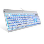 EagleTec KG011 Office / Industrial LED Backlit Mechanical Keyboard (White + Silver)