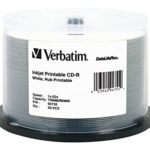 Verbatim 700MB 52x 80 Minute DataLifePlus White Inkjet and Hub Printable Recordable Disc CD-R, 50-Disc Spindle 94755