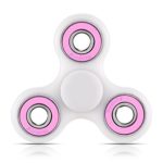 Toplay Fidget Spinner Toy Stress Reducer Ceramic Bearing – Perfect For ADD, ADHD, Anxiety, and Autism Adult Children (White-pink)