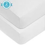 American Baby Company 100% Cotton Value Jersey Knit Crib Sheet, White, 2 Count