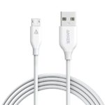 Anker PowerLine Micro USB (6ft) – Durable Charging Cable, with Aramid Fiber and 5000+ Bend Lifespan for Samsung, Nexus, LG, Motorola, Android Smartphones and More (White)