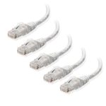 Cable Matters 5-Pack, Cat6 Snagless Ethernet Patch Cable in White 3 Feet