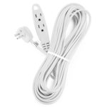 Aurum Cables 25 Feet 3 Outlet Extension Cord 16AWG Indoor/Outdoor Use – White – UL Listed