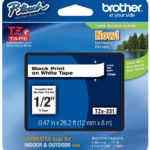 Brother P-touch Tze231, 1/2″ (0.47″) Black on White Standard Laminated Tape – 26.2 ft. (8m)