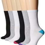 Hanes Women’s Comfort Blend Crew Sock, 6 Pack