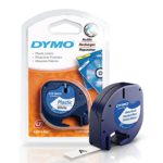 DYMO LetraTag Labeling Tape for LetraTag Label Makers, Black print on White plastic tape, 1/2” W x 13′ L, 1 roll (91331)
