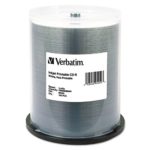 Verbatim 700MB 52x 80 Minute White Inkjet and Hub Printable Recordable Disc CD-R, 100-Disc Spindle 95252