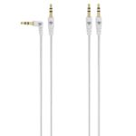 Chromo Inc 2x Pack 3.5mm Auxiliary Cable 1 Angled and 1 Flat Audio Music Aux – White