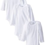 Gerber Unisex-Baby Newborn 3 Pack Longsleeve Onesies Brand, White, 6-9 Months