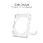 Orzly – FlexiCase FacePlate for APPLE WATCH (38mm) – Protective Flexible Silicon Gel Case in WHITE – For 38mm Version of All 2015 Models – BASIC / SPORT / EDITION