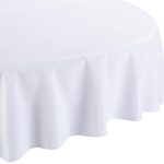 LinenTablecloth 108-Inch Round Polyester Tablecloth White