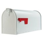Gibraltar Elite Medium Capacity Galvanized Steel White Post-Mount Mailbox, E1100W00