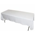 FantasyDeco Rectangular Polyester Fabric Tablecloth, White, 60×102-inch