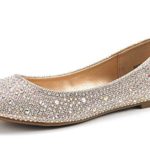 DREAM PAIRS SOLE-SHINE Women’s Casual Rhinestone Solid Plain Ballet Comfort Soft Slip On Flats Shoes New Colors