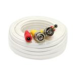 25 Feet Pre-made All-in-One BNC Video and Power Extension Cable with Connector for CCTV Security Camera (White, 25 feet)