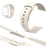 iMOMO [3 Pieces] Watch Band 42mm, Soft Silicone Sport iWatch Band [2 Lengths] Large/Small Wrist Strap Replacement For Smart Watch 2015 & 2016 All Models 42mm- Antique White