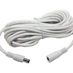Dericam Universal 20ft Extension Cable for S1, B1, B2 Series, Compatible with 12V Power Adapter of Other Brands CCTV / IP Camera, 5.5mm DC Plug, White