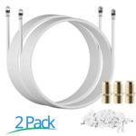 RG-6 | 25 Ft | White | 2 Pack | UL CL2 Certified Cable Quad Shielded Coaxial Cable For Satellite TV & High Speed Internet + Digital Video Cables. …