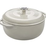 Lodge EC6D13 Enameled Cast Iron Dutch Oven, 6-Quart, Oyster White