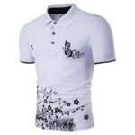 TOOPOOT Summer Men’s Bottons Polo Shirt T-shirt Tee (S, white)