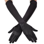 QNPRT 1920s Opera Satin Long Gloves 19.5″ Elbow Length 12BL