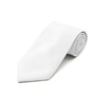 Poly Multi Solid Color Tie, White