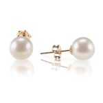 PAVOI 14K Gold Freshwater Cultured White Pearl Stud Earrings – Handpicked AAA Quality