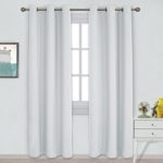 Nicetown Easy Care Solid Thermal Insulated Grommet Room Darkening Curtains / Drapes for Bedroom (2 Panels,42 by 84,Platinum-Greyish White)