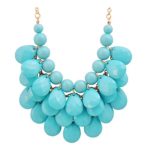 Jane Stone Fashion Floating Bubble Necklace Teardrop Bib Collar Statement Jewelry for Women