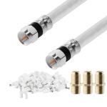 RG-6 | 20 Ft | White | 1 Pack | UL CL2 Certified Cable Quad Shielded Coaxial Cable For Satellite TV & High Speed Internet + Digital Video Cables. …