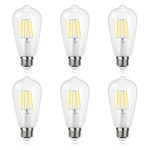Antique LED Bulb, SHINE HAI 4W (40W Equivalent) ST58 Vintage Edison Light Bulb LED Lighting, 470 Lumen Daylight White 5000K E26 Base, ETL-listed, Pack of 6