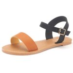 DREAM PAIRS Women’s Cute Open Toes One Band Ankle Strap Flexible Summer Flat Sandals New
