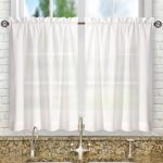 Ellis Curtain Stacey 56-by-36 Inch Tailored Tier Pair Curtains, White, 56×36