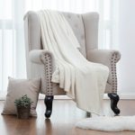 Flannel Fleece Blanket Ivory White Throw Lightweight Cozy Plush Microfiber Solid Blanket by Bedsure