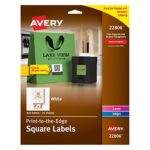 Avery Permanent Square Label, White, Inkjet/Laser, 2 x 2-Inches, Pack of 300 (22806)