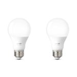 Philips Hue White A19 60W Equivalent Dimmable LED Smart Bulb, 2-pack, Works with Amazon Alexa