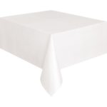 White Plastic Tablecloth, 108″ x 54″