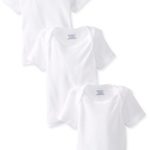 Gerber Unisex-Baby Newborn 3 Pack Pullon Short Sleeve Shirt, White, 24 Months