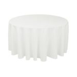 Craft & Party Polyester Tablecloth 120″ Round (White)