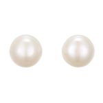 JewelryPalace Women’s 6-10mm Freshwater Cultured Pearl Button Ball Stud Earrings 925 Sterling Silver