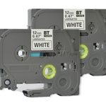 2PK Onirii Compatible brother p touch label maker tapes TZ231 TZe231 TZ-231 TZE231 ~1/2″(0.47″)12mm x 26.2ft(8m) Black on White Standard Laminated Tape for brother P-Touch Label Makers & Printers